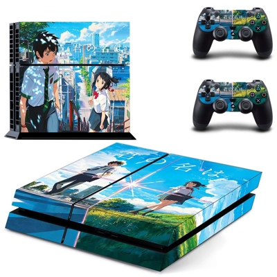 Your Name skin sticker for playstation 4 console and two controllers