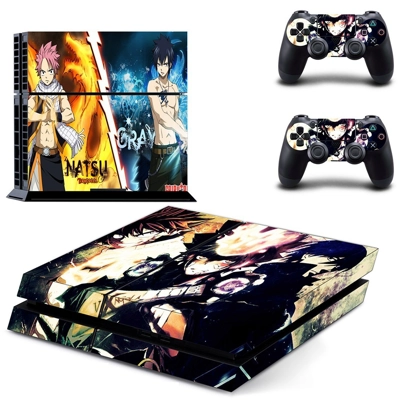 Fairy Tail skin sticker for playstation 4 console and two controllers