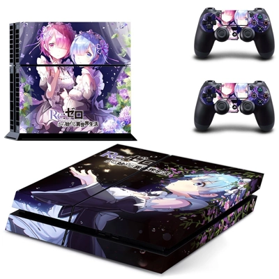 Rem  Re Zero skin sticker for playstation 4 console and two controllers