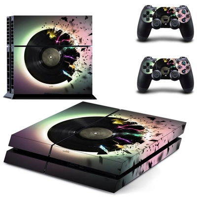Vinyl Disc skin sticker for playstation 4 console and two.. Vinyl Disc skin sticker for playstation 4 console and two..