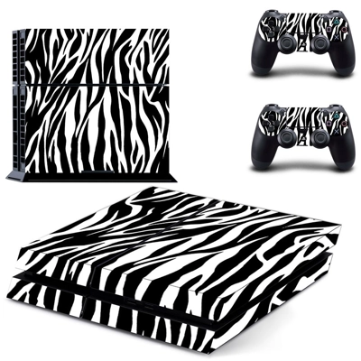 Zebra print skin sticker for playstation 4 console and two.. Zebra print skin sticker for playstation 4 console and two..