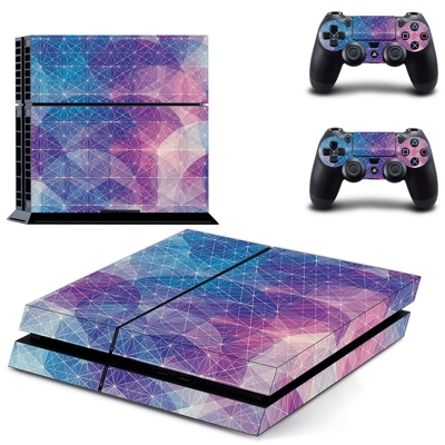 Geometric skin sticker for playstation 4 console and two c..