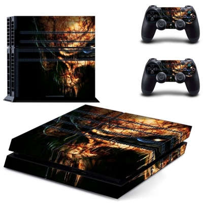 Skull skin sticker for playstation 4 console and two controllers