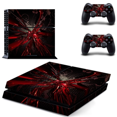 Abstract  skin sticker for playstation 4 console and two controllers