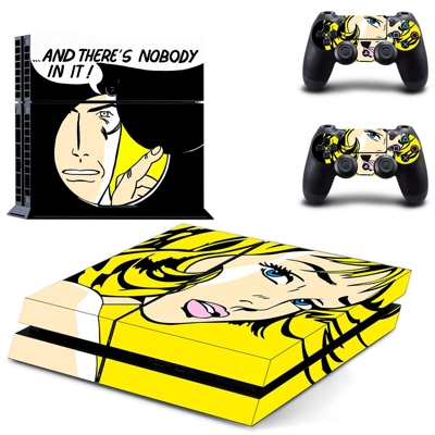 Can see the whole room skin sticker for playstation 4 console and two controllers