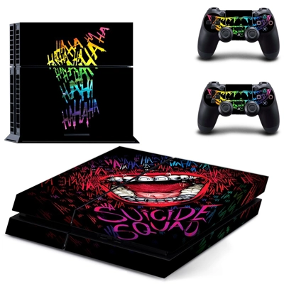 Suicider Squad skin sticker for playstation 4 console and two controllers