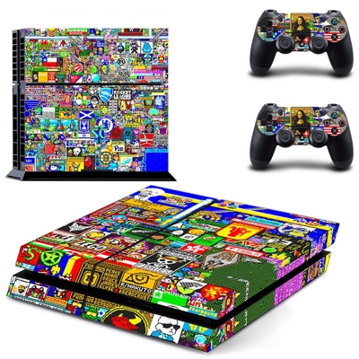 Graffiti skin sticker for playstation 4 console and two controllers