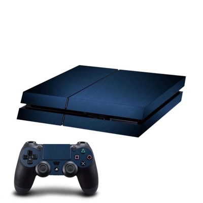 Dark blue skin sticker for playstation 4 console and two c.. Dark blue skin sticker for playstation 4 console and two c..
