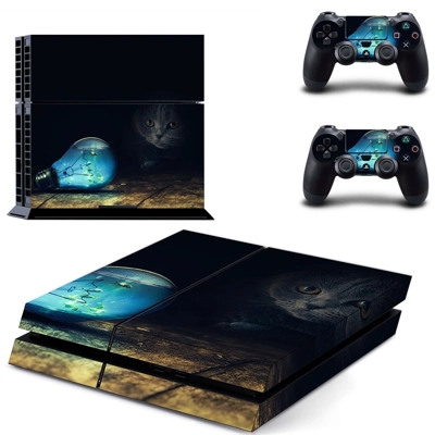 Colored bulb skin sticker for playstation 4 console and two controllers