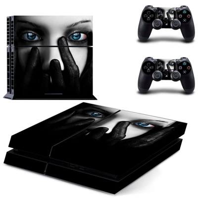 Gothic girl skin sticker for playstation 4 console and two controllers