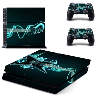 Electric guiter skin sticker for playstation 4 console and two controllers