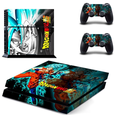 Dragon Ball super skin sticker for playstation 4 console and two controllers