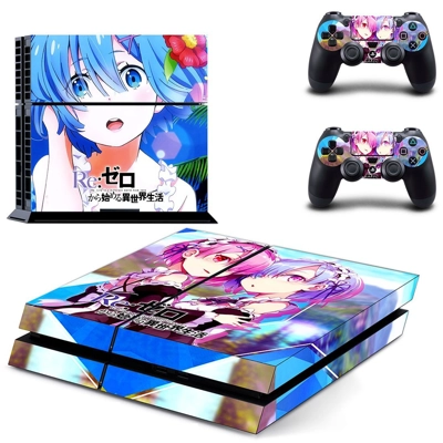 Re zero skin sticker for playstation 4 console and two controllers