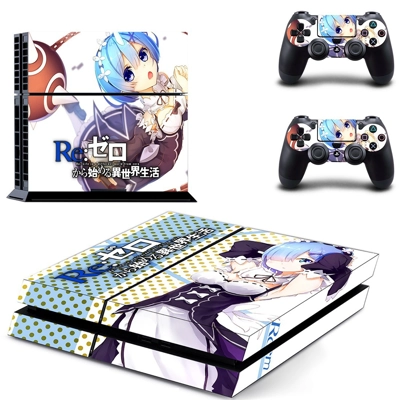 Re zero skin sticker for playstation 4 console and two controllers