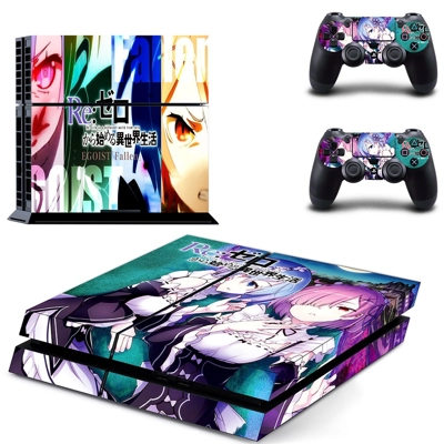 Re zero skin sticker for playstation 4 console and two controllers