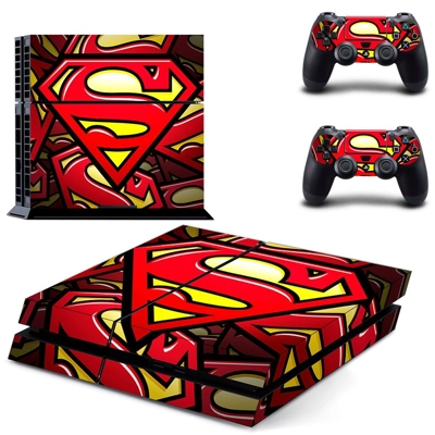 Superman skin sticker for playstation 4 console and two controllers