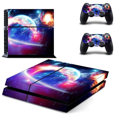 Cloudy sun skin sticker for playstation 4 console and two controllers