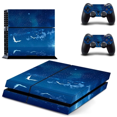 Flying bird sky skin sticker for playstation 4 console and two controllers