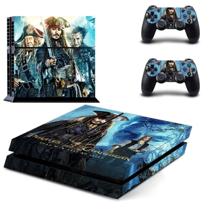 Pirates of the caribean skin sticker for playstation 4 console and two controllers
