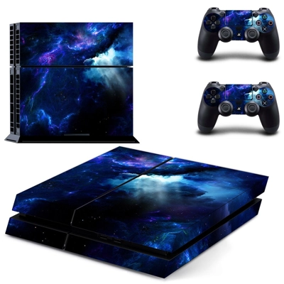Space scene skin sticker for playstation 4 console and two controllers