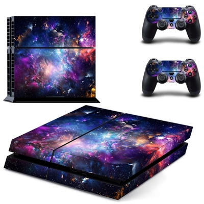 Space scene skin sticker for playstation 4 console and two controllers