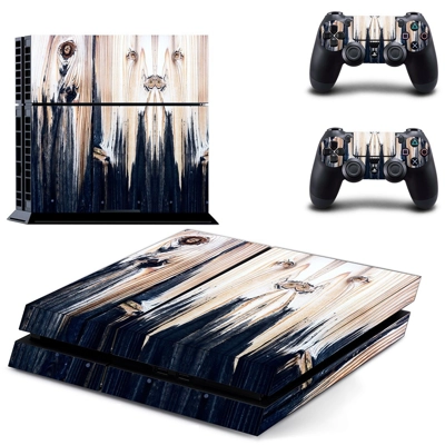 Wood face skin sticker for playstation 4 console and two c.. Wood face skin sticker for playstation 4 console and two c..