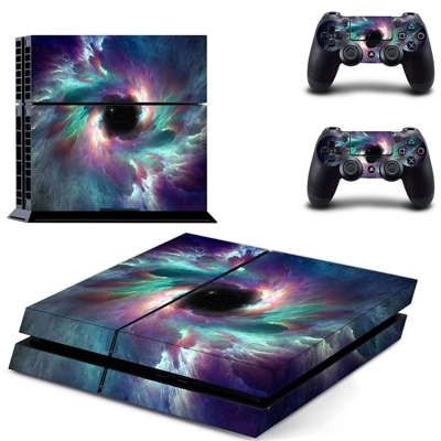 Galaxy scene skin sticker for playstation 4 console and two controllers