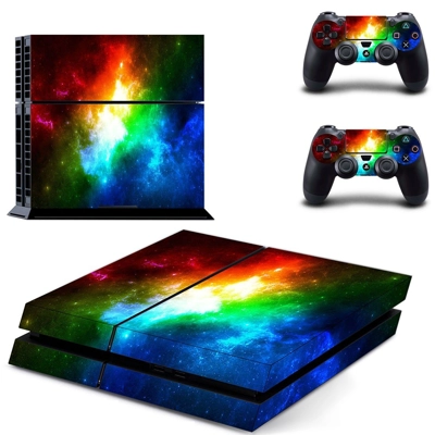 Space scene skin sticker for playstation 4 console and two controllers