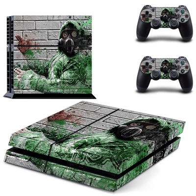 Pollution masked skin sticker for playstation 4 console and two controllers
