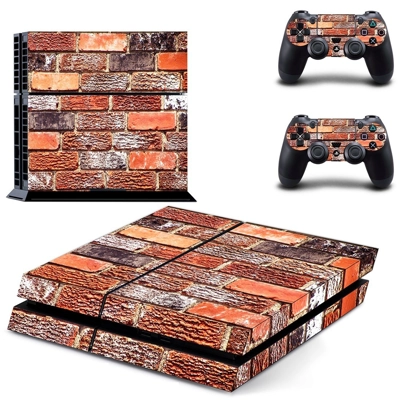 Brick wall  skin sticker for playstation 4 console and two controllers