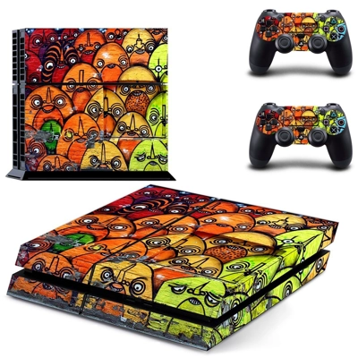 Graffiti art skin sticker for playstation 4 console and two controllers