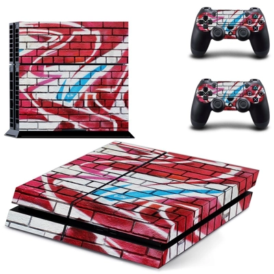 Graffiti brick wall skin sticker for playstation 4 console..