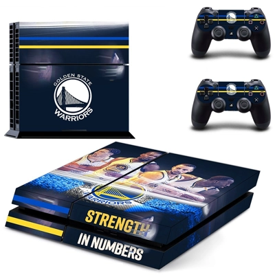 Golden state warriors skin sticker for playstation 4 console and two controllers