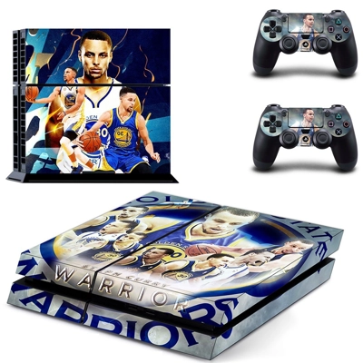 Golden state warriors skin sticker for playstation 4 console and two controllers