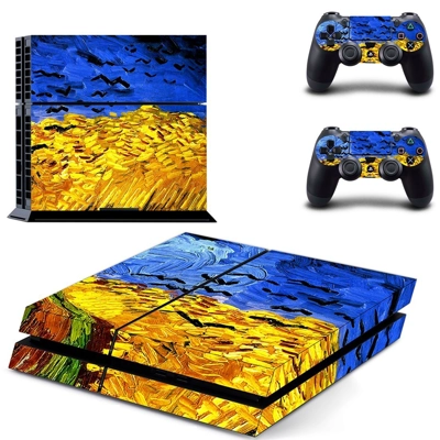 Vincent van gogh paintaing skin sticker for playstation 4 console and two controllers