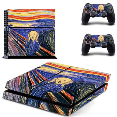 The Scream skin sticker for playstation 4 console and two.. The Scream skin sticker for playstation 4 console and two..