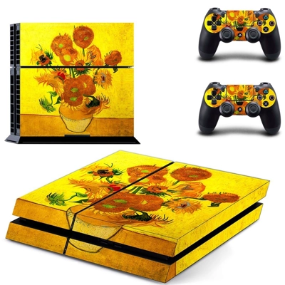 Flower paintaing skin sticker for playstation 4 console an..