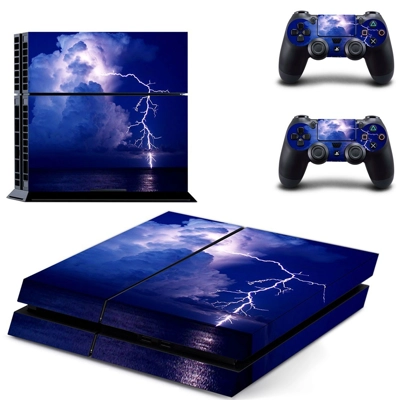 Lightning cloudy sky skin sticker for playstation 4 consol..