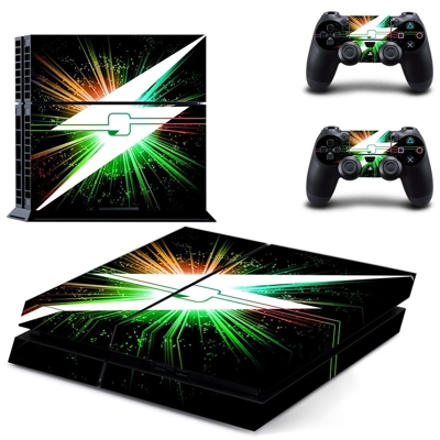 Lightning bolt skin sticker for playstation 4 console and two controllers