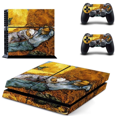 Vincent van gogh paintaing skin sticker for playstation 4 console and two controllers