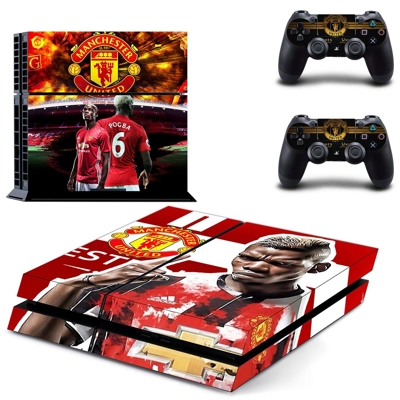 Manchester United FC skin sticker for playstation 4 console and two controllers