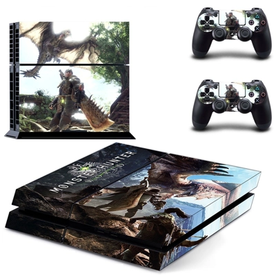 Monster Hunter World skin sticker for playstation 4 console and two controllers