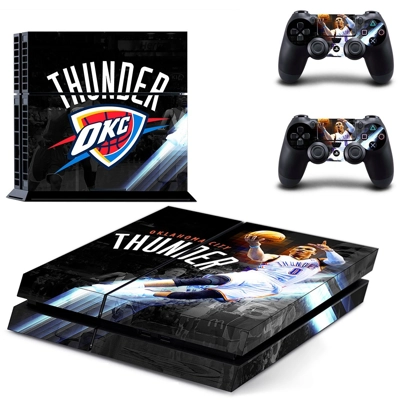 Oklahoma City Thunder skin sticker for playstation 4 console and two controllers