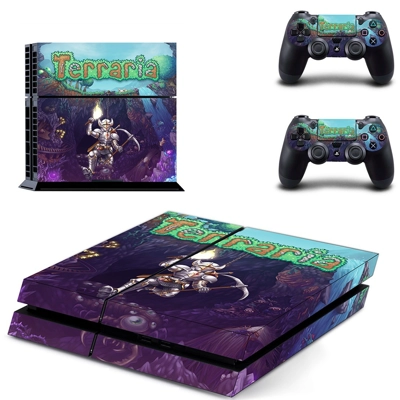 Terraria skin sticker for playstation 4 console and two controllers