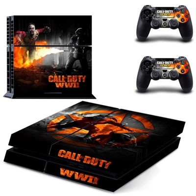 Call of Duty WW2 skin sticker for playstation 4 console and two controllers