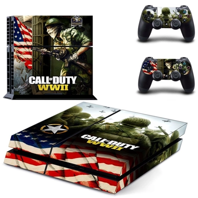 Call of Duty WW2 skin sticker for playstation 4 console and two controllers