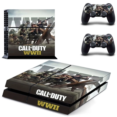 Call of Duty WW2 skin sticker for playstation 4 console and two controllers