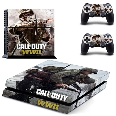 Call of Duty WW2 skin sticker for playstation 4 console and two controllers