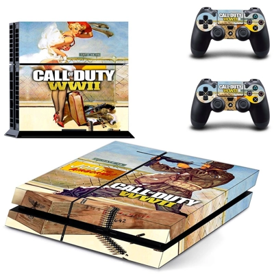 Call of Duty WW2 skin sticker for playstation 4 console and two controllers