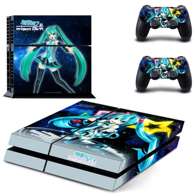Hatsune Miku Project DIVA skin sticker for playstation 4 console and two controllers
